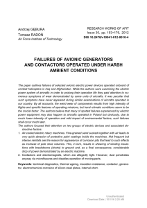 failures of avionic generators and contactors operated under harsh