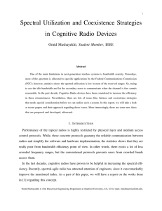 Spectral Utilization and Coexistence Strategies in Cognitive Radio