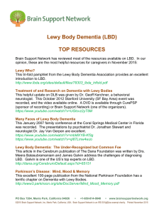 Lewy Body Dementia (LBD) TOP RESOURCES
