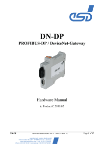 PROFIBUS-DP / DeviceNet-Gateway Hardware Manual
