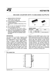 Decade counter with 10 decoded outputs