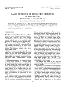 laser trimming of thickfilm resistors