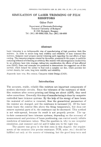 SIMULATION OF LASER TRIMMING OF FILM RESISTORS