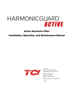 Active Harmonic Filter Installation, Operation, and Maintenance