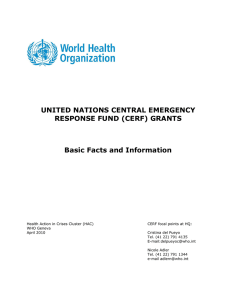 UNITED NATIONS CENTRAL EMERGENCY RESPONSE FUND
