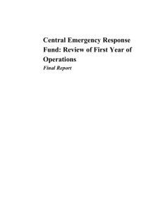 Central Emergency Response Fund: Review of First Year of