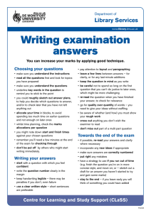 Writing examination answers - Library and Learning Services.