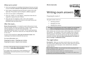 Writing exam answers - University of Reading