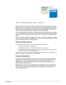 AGL Greenhouse Gas Policy