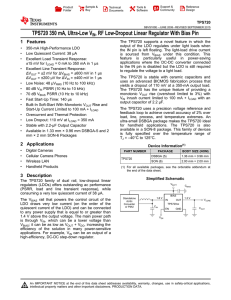 TPS720 350 mA, Ultra-Low VIN, RF Low