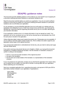 EEA(PR): guidance notes