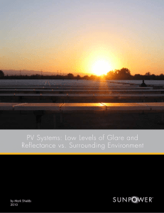 PV Systems: Low Levels of Glare and Reflectance vs