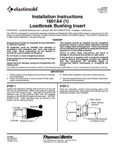 Installation Instructions 1601A4 (1) Loadbreak Bushing Insert