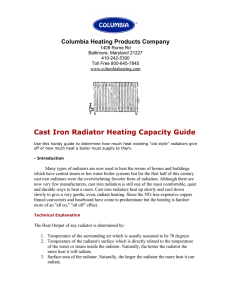 Cast Iron Radiator Heating Capacity Guide