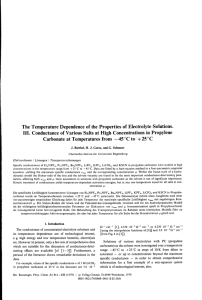 The Temperature Dependence of the Properties of Electrolyte