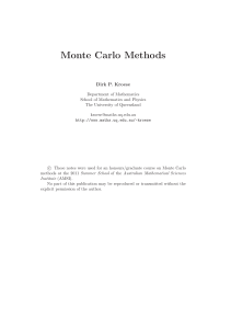 Monte Carlo Methods - University of Queensland