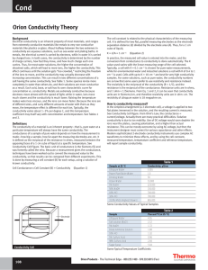 Orion Conductivity Theory - Fondriest Environmental, Inc.