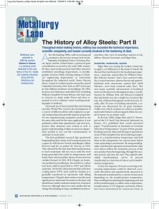 Metallurgy Lane: The History of Alloy Steels: Part II