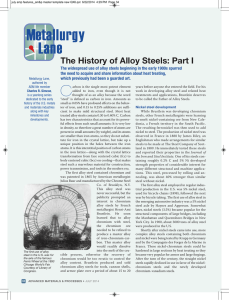 Metallurgy Lane: The History of Alloy Steels: Part I