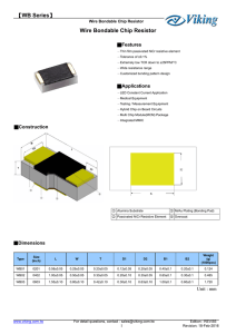 【WB Series】 Wire Bondable Chip Resistor