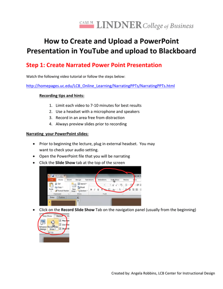 upload powerpoint presentation to youtube