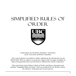 Simplified Rules of Order - American Counseling Association