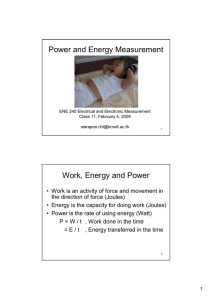 Power and Energy Measurement Work, Energy