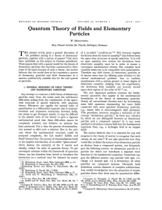 Quantum Theory of Fields and Elementary Particles