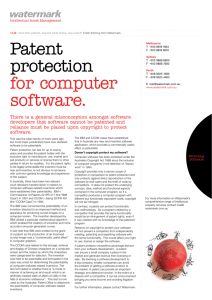 Patent protection for computer software.