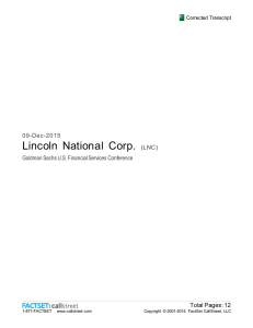 Event transcript - Lincoln Financial Group