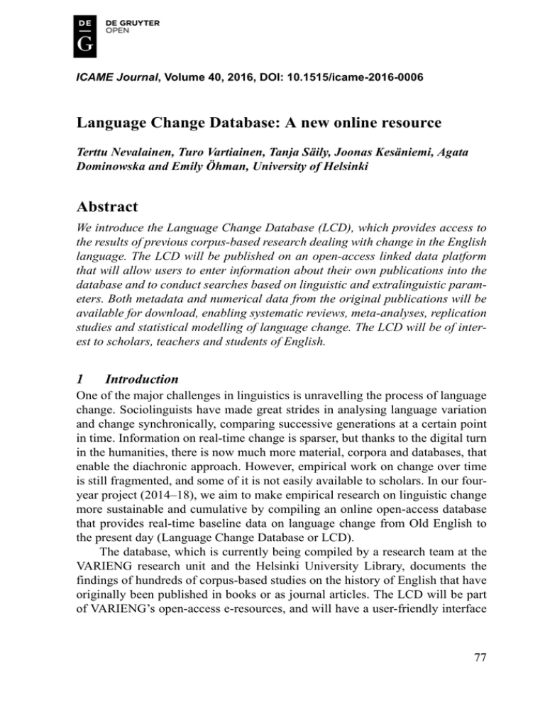 language change research paper