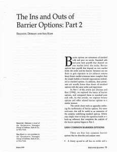 The Ins and Outs of Barrier Options