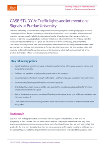 Signals at Purdue University - Effective Learning Analytics