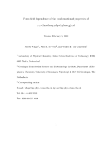 Force-field dependence of the conformational properties of α,ω