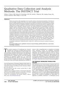 Qualitative Data Collection and Analysis Methods