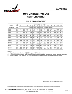 MOV MICRO OIL VALVES SELF-CLEANING