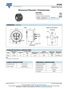 RT500 Wirewound Rheostat / Potentiometer