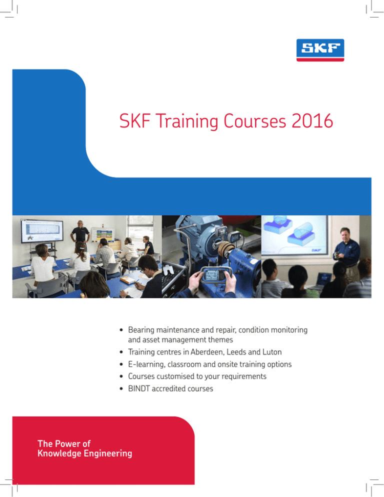SKF Training Courses 2016