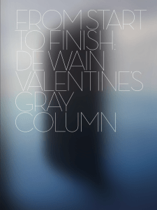 From Start to Finish: De Wain Valentine`s Gray Column