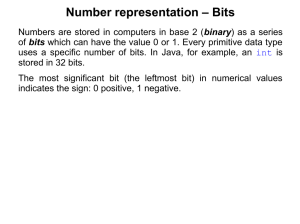 Number representation – Bits