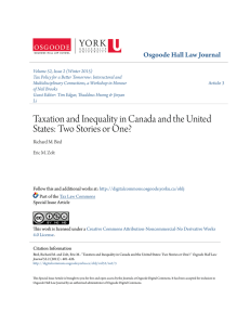 Taxation and Inequality in Canada and the United States