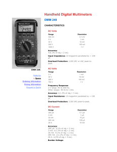 Tektronix MBD: Products > Handheld Digital Multimeters DMM 249