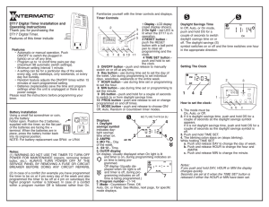 DT17 Digital Timer Installation and Operating