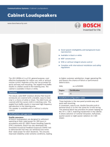 Cabinet Loudspeakers - Bosch Security Systems