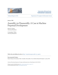 Assembly via Disassembly: A Case in Machine