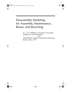 Disassembly Modeling for Assembly, Maintenance, Reuse, and
