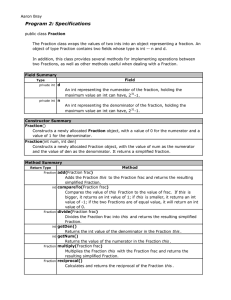 Program 2 Specifications