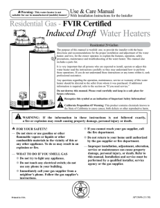 Water Heaters Induced Draft