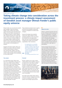 Taking climate change into consideration across the investment