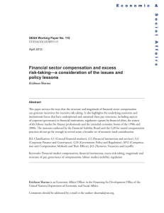 Financial sector compensation and excess risk